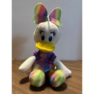 Disney Junior Daisy Duck Plush Bean Bag 11" Stuffed Animal Rainbow